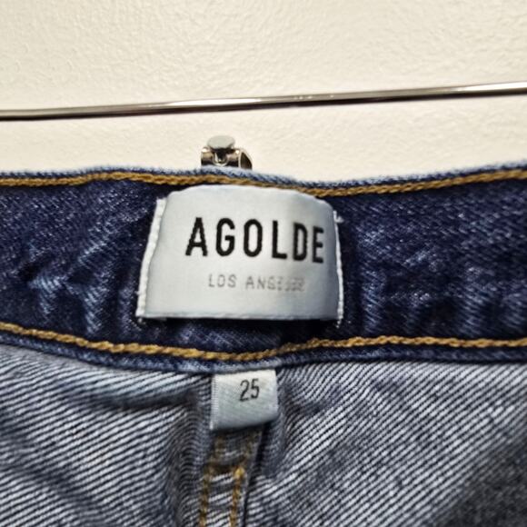 Agolde Women's Straight Leg Jeans - Dark Blue - Picture 7 of 9